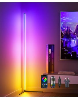 Ydene RGB LED, lampa podłogowa, narożna, 160 cm aplikacja / pilot