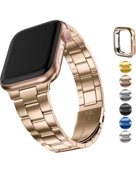 Fullmosa Bransoletka Apple Watch SE 9/8/7/6/5 różowe złoto