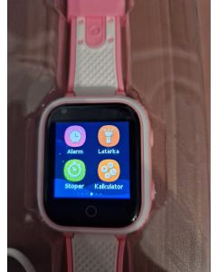 Smartwatch dla dzieci 4G różowy j. polski krokomierz