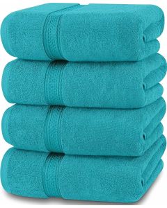 Zestaw 4 ręczników Utopia Towels 69x137cm bawełna TURKUSOWE