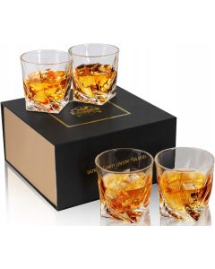 KANARS 4-Częściowy Szklanki kieliszki szkło 300ml do alkoholu whisky koniak