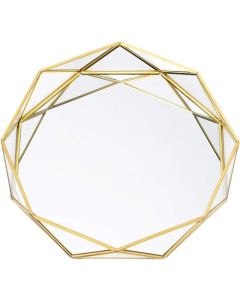Home Decor Lustro szkatułka Szkło Złoty Taca na biżuterię dekoracyjna