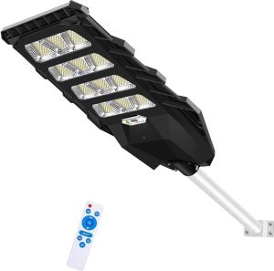 Ledmo Solarna lampa uliczna LED 400 W czujnik ruchu zimna biel 6000K pilot