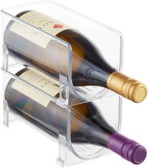 Stojak na wino - Kryształowy przezroczysty stojak na butelki 2 sztuki