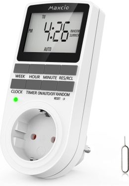 Maxcio TM02 Cyfrowy programator czasowy 10 programów 16A