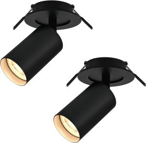 BOYIR 2 x reflektor sufitowy LED czarny, obrotowy i wychylny GU10