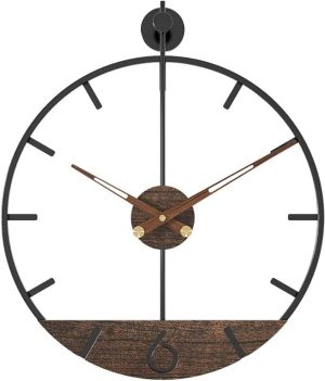 Tograt Zegar ścienny metalowy drewniany dekoracyjny duży 50cm