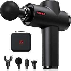 FITINDEX FB-02 Pistolet do masażu do 3000 obr./min USB-C - 4 głowice