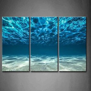 Nadruk grafika niebieski ocean morze sztuka ścienna