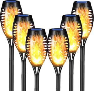 LQWELL Solarne lampy do ogrodu, 6 sztuk, 12 diod LED
