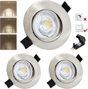 BOYIR Zestaw 3x Reflektor LED do zabudowy 230V 6W 550lm 4000K neutralna